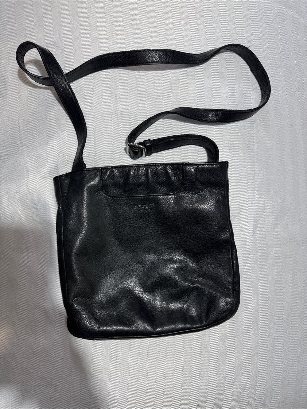 margot Black Leather Crossbody Bag